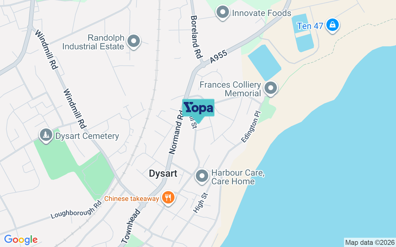 Map showing the location of KY1 2XA