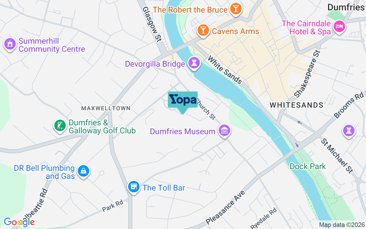 Map showing the location of DG2 7AU