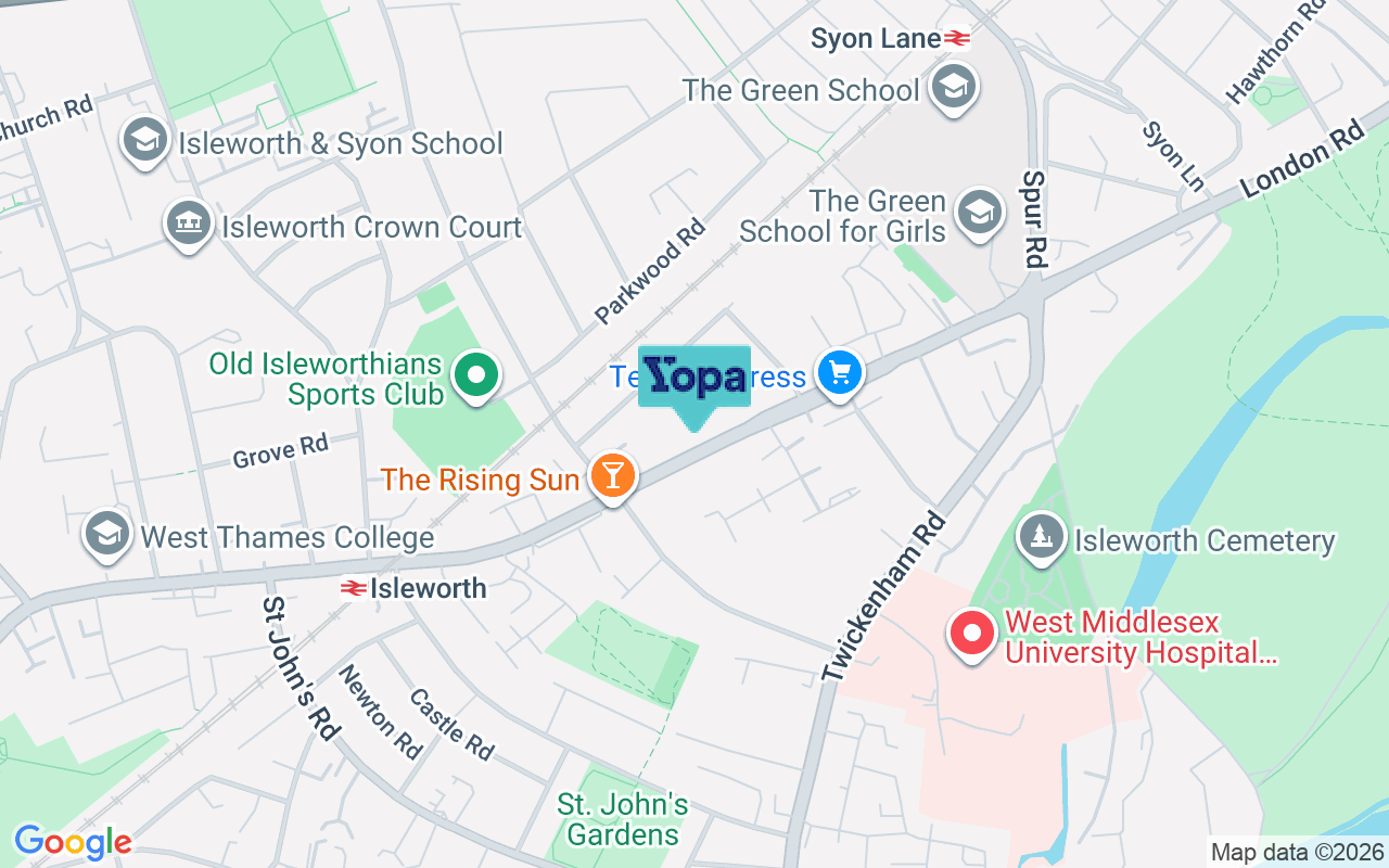 Map showing the location of TW7 5AJ