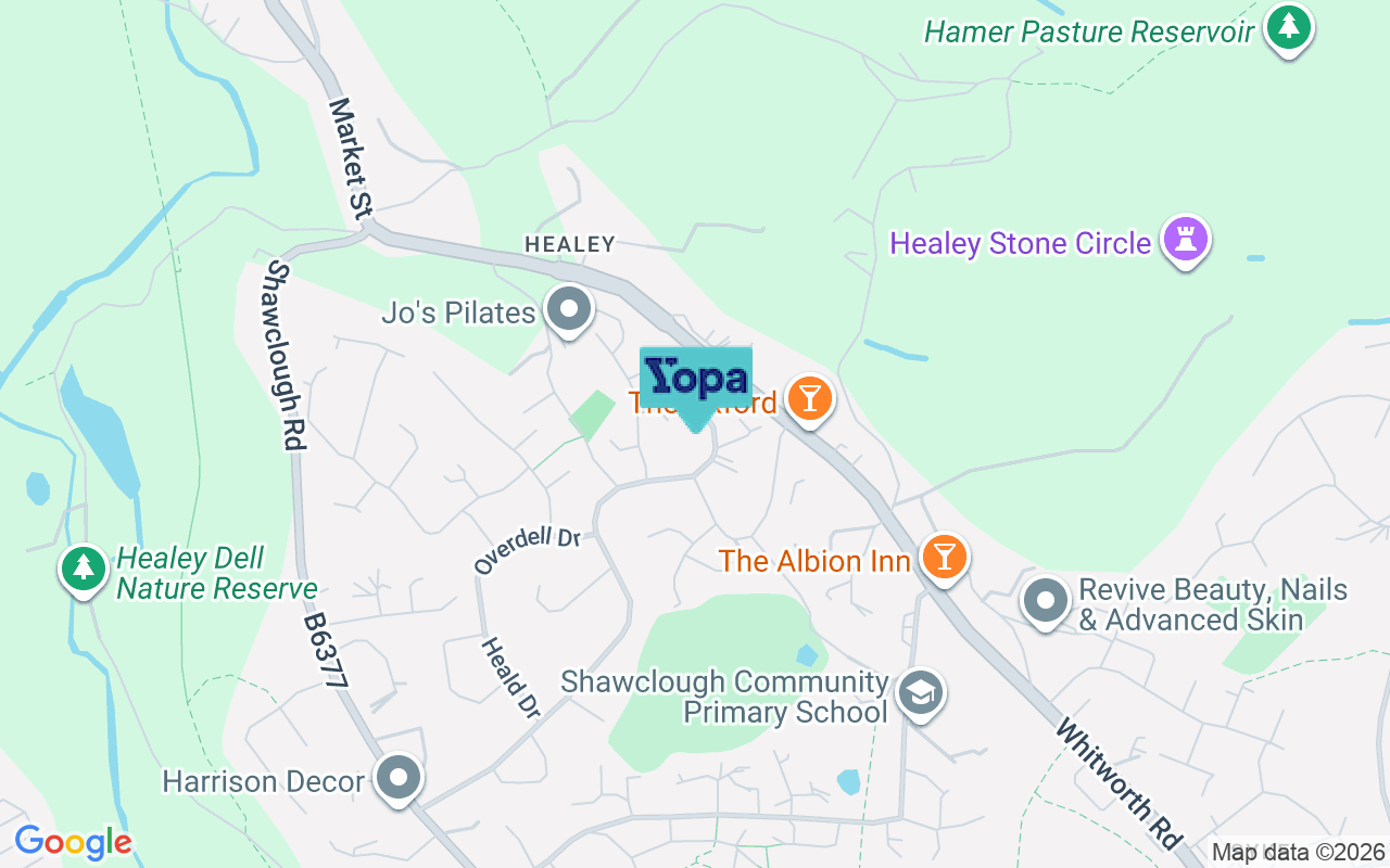Map showing the location of OL12 6EE