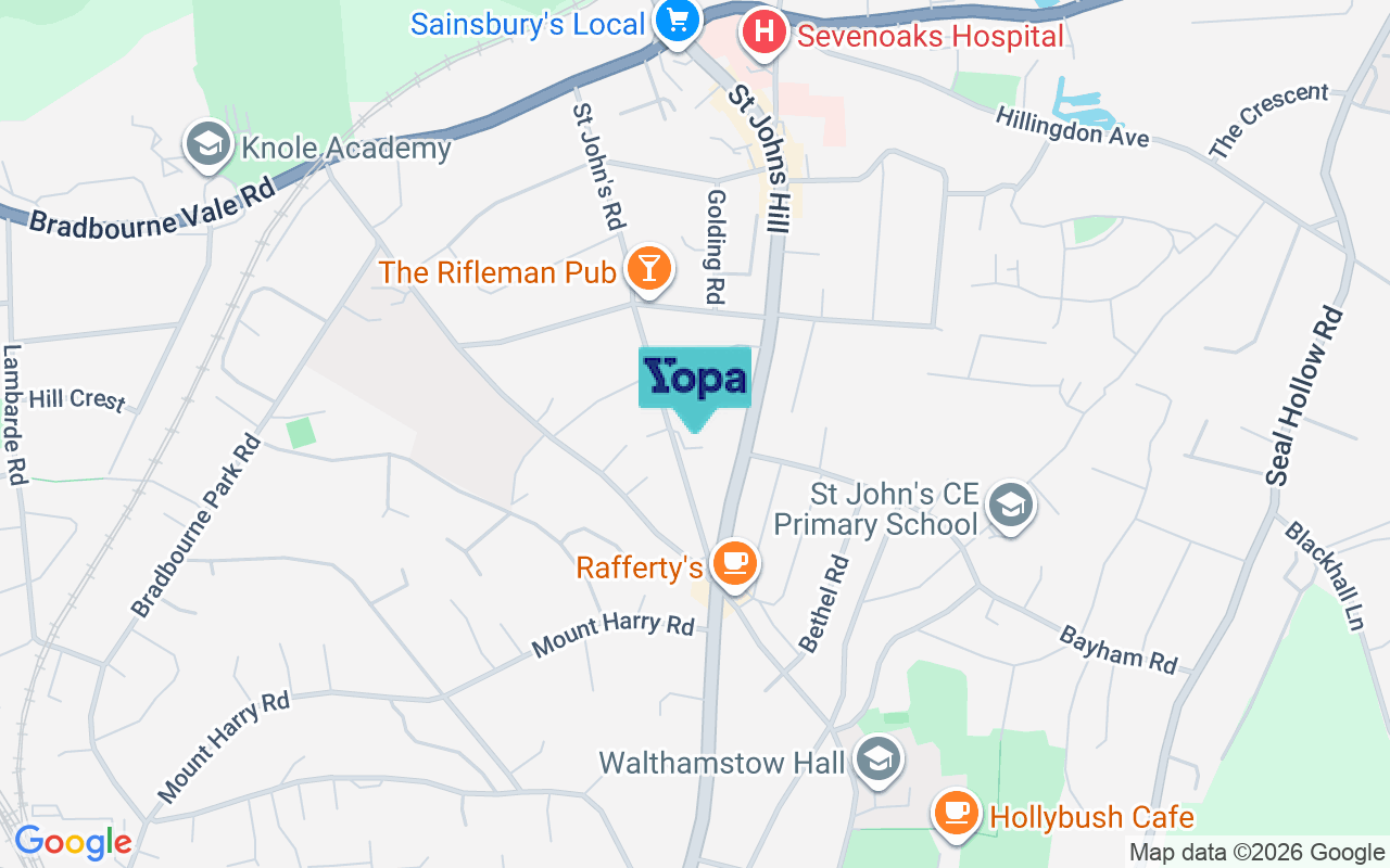Map showing the location of TN13 3NF