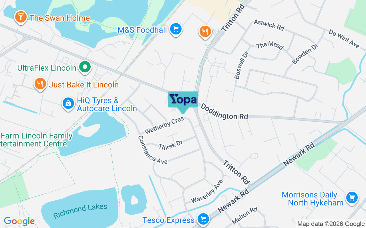 Map showing the location of LN6 8SY