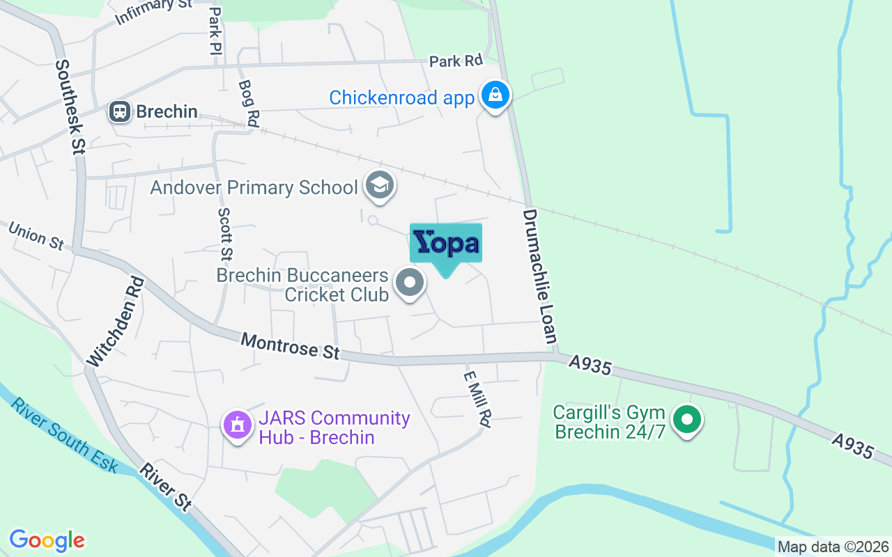 Map showing the location of DD9 7BS