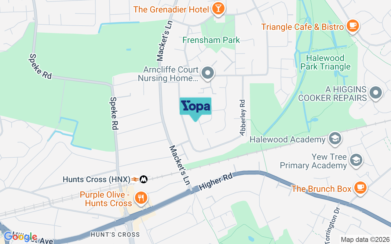 Map showing the location of L25 9GG