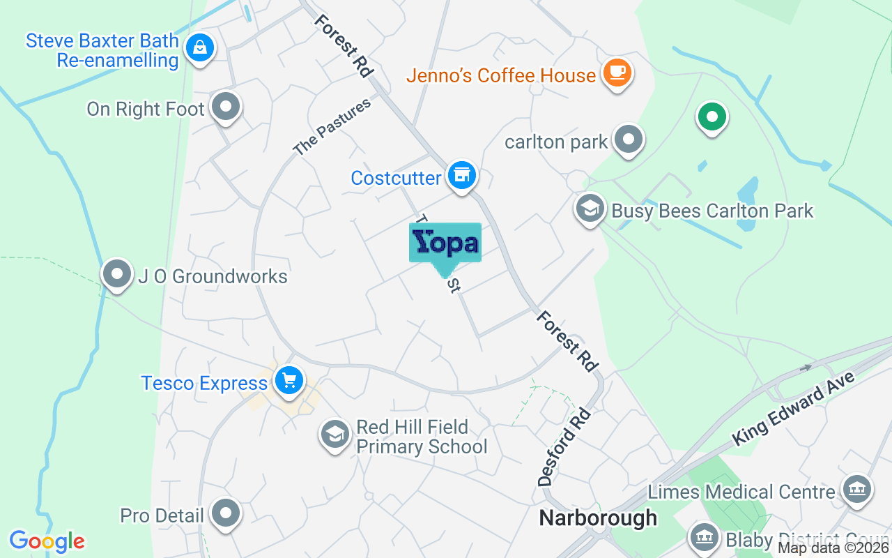 Map showing the location of LE19 3FD