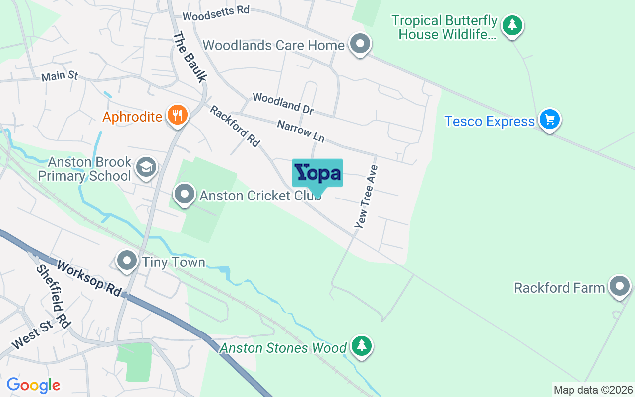 Map showing the location of S25 4DF