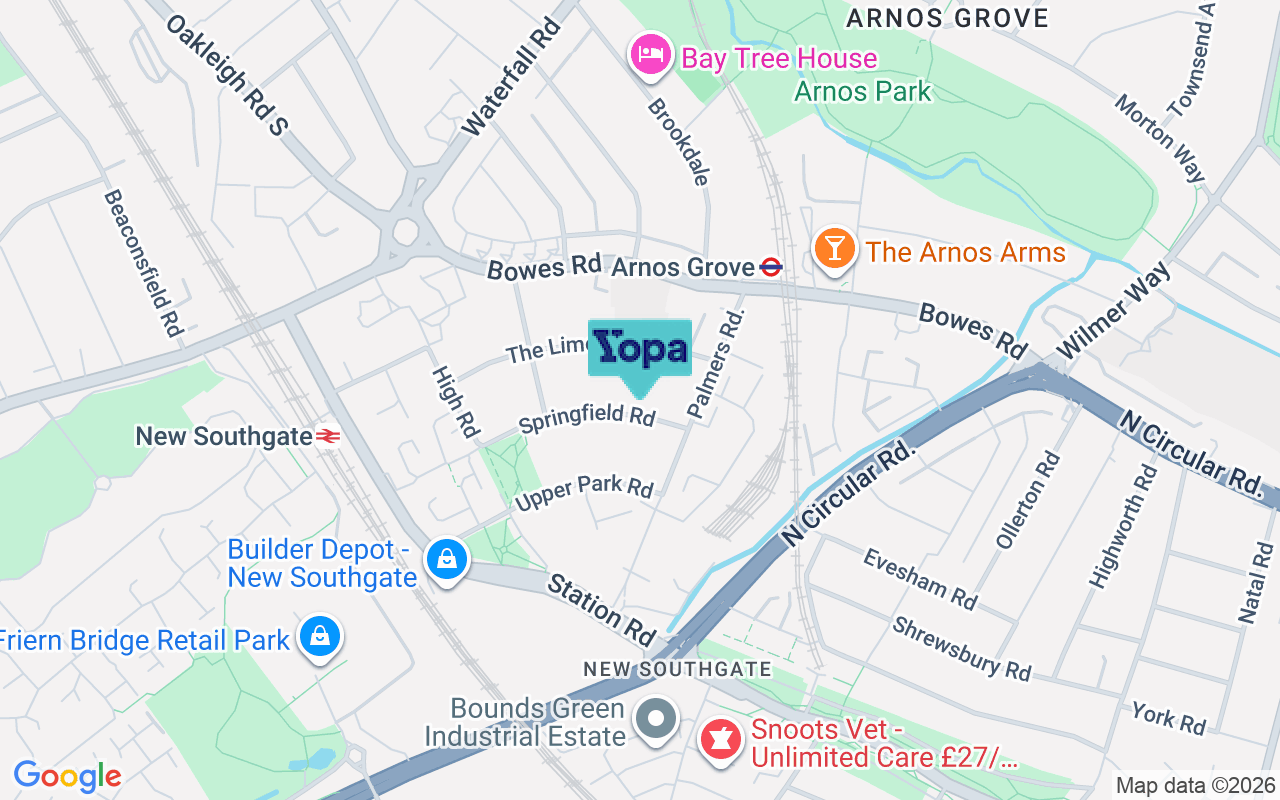 Map showing the location of N11 1RL