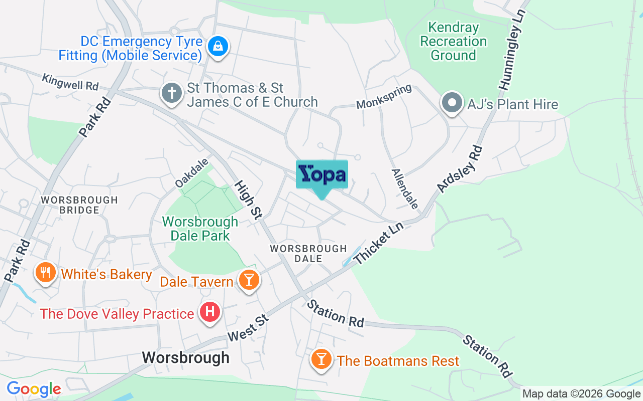 Map showing the location of S70 4SN