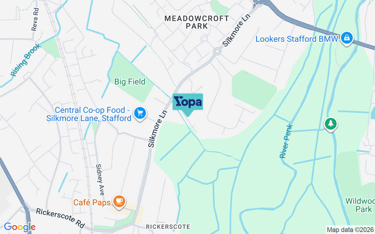 Map showing the location of ST17 4JF