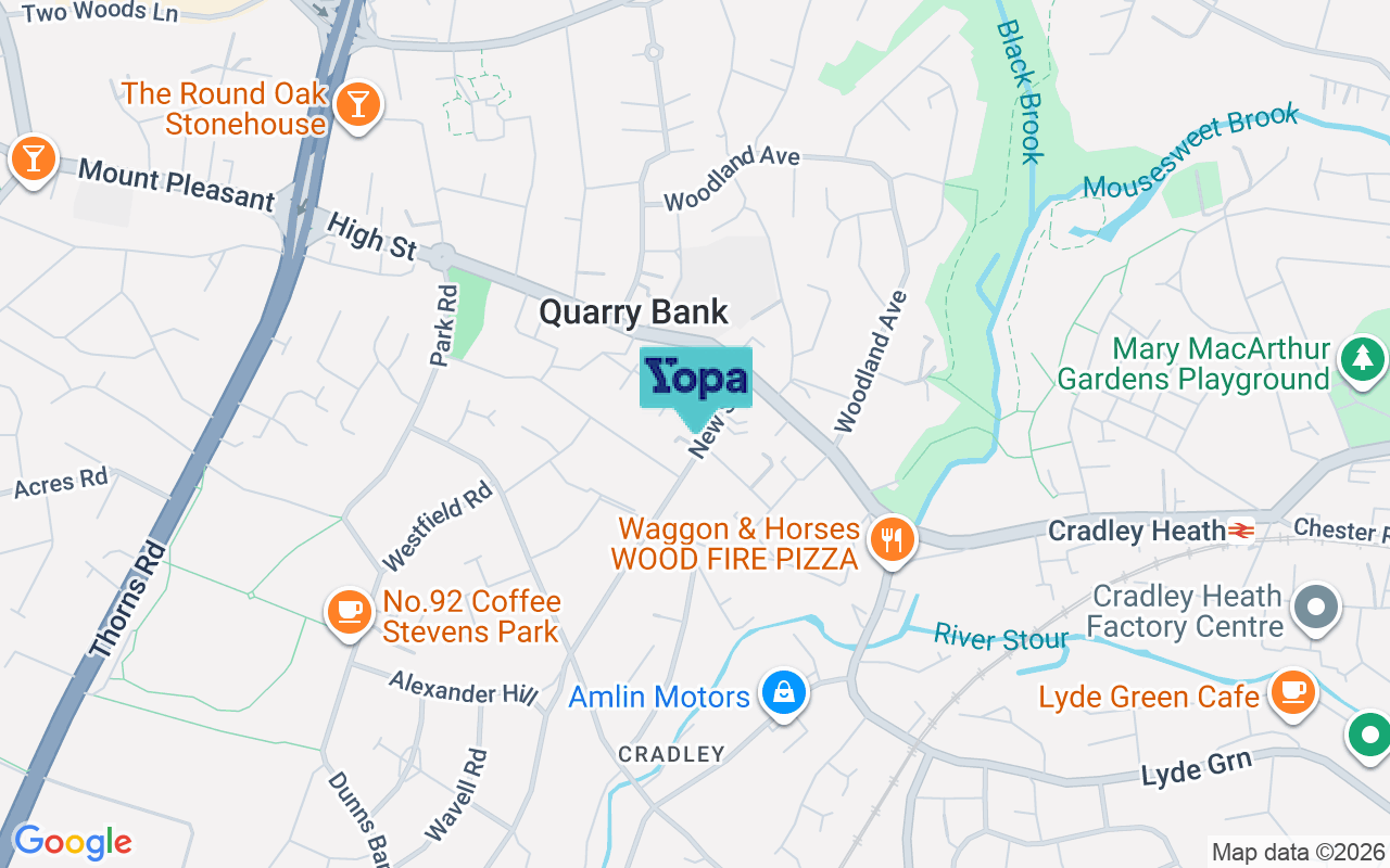 Map showing the location of DY5 2BB