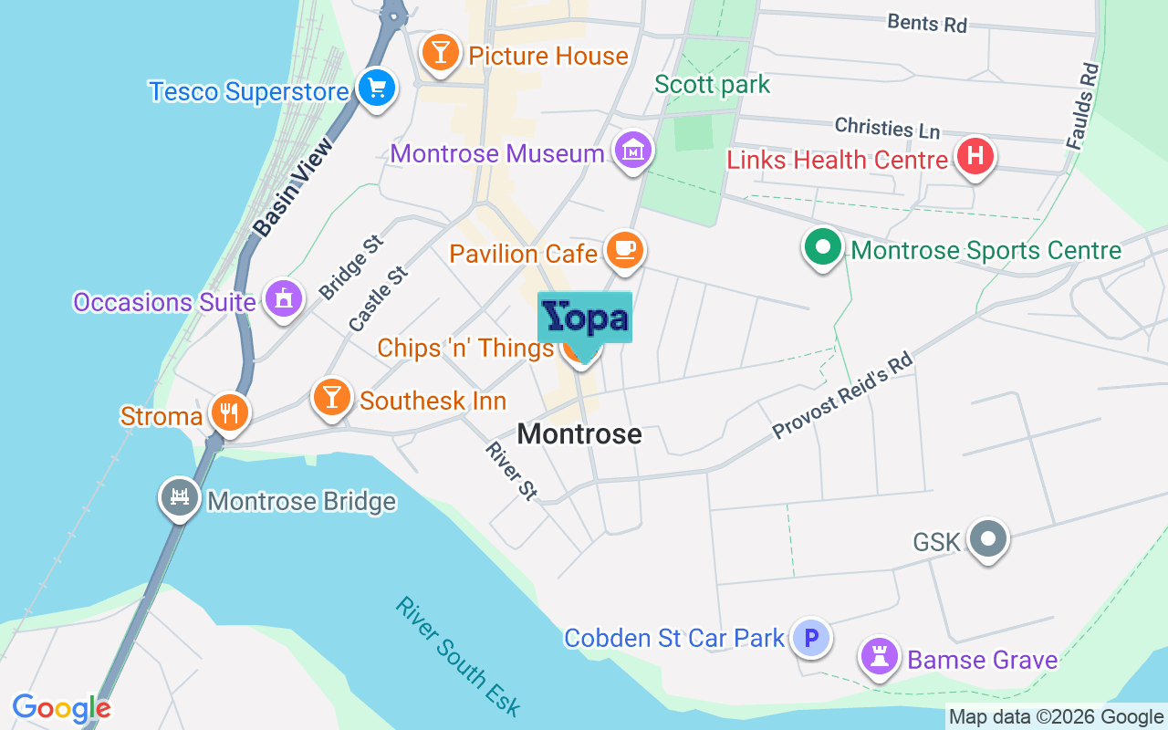 Map showing the location of DD10 8HQ