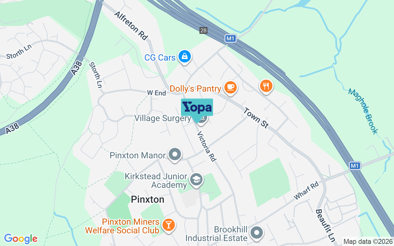 Map showing the location of NG16 6NH