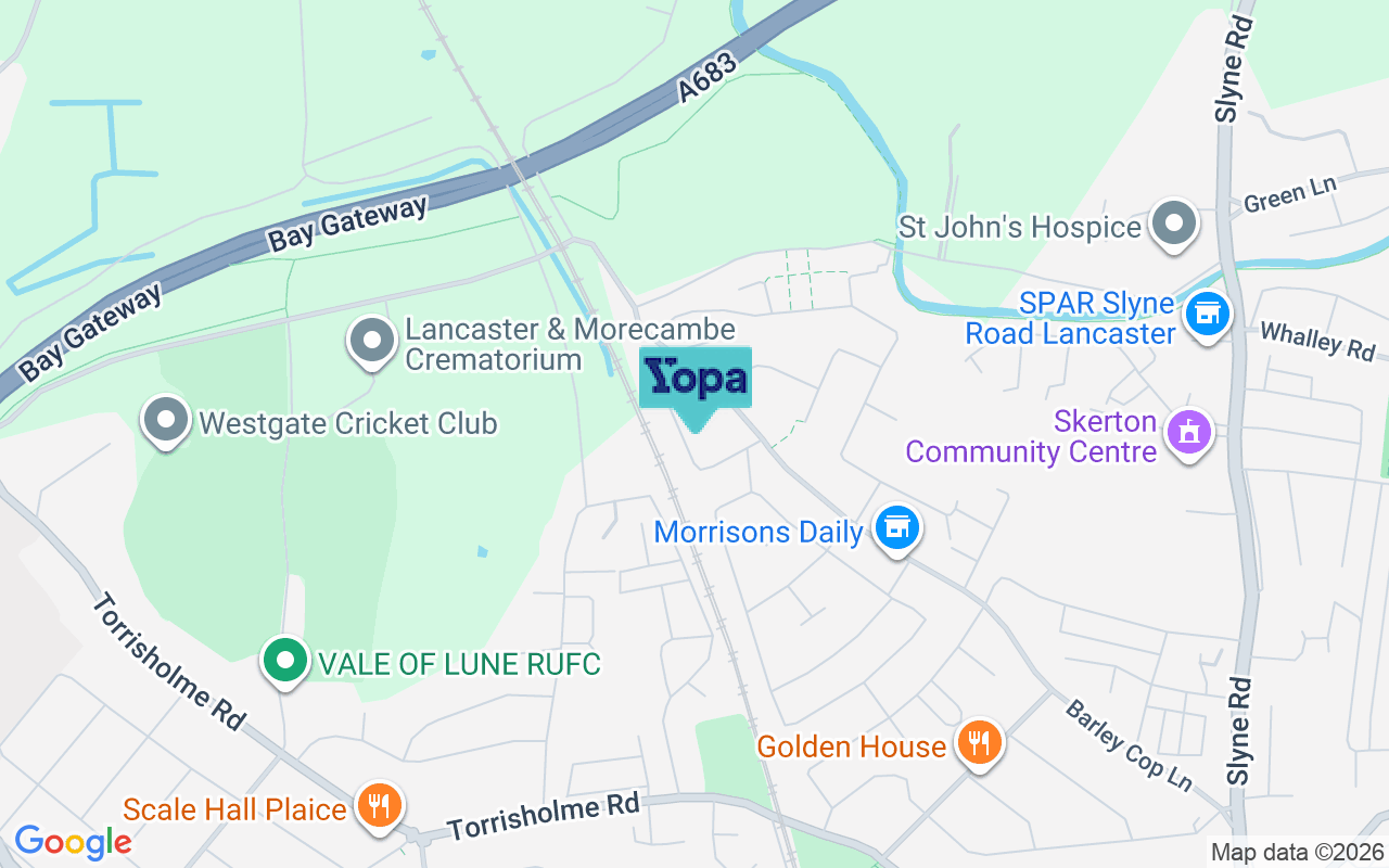 Map showing the location of LA1 2PJ