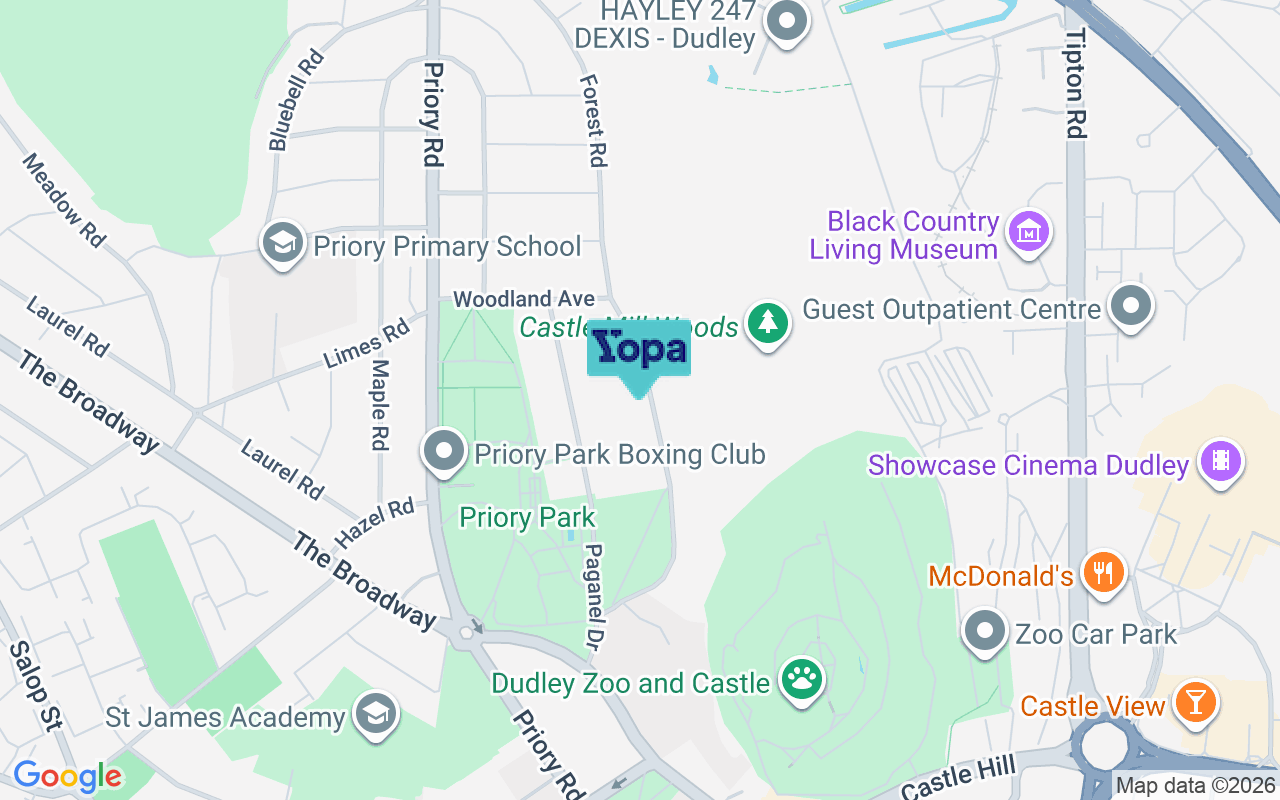 Map showing the location of DY1 4AU