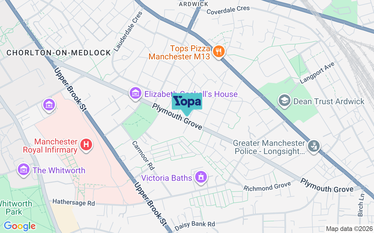 Map showing the location of M13 9HX
