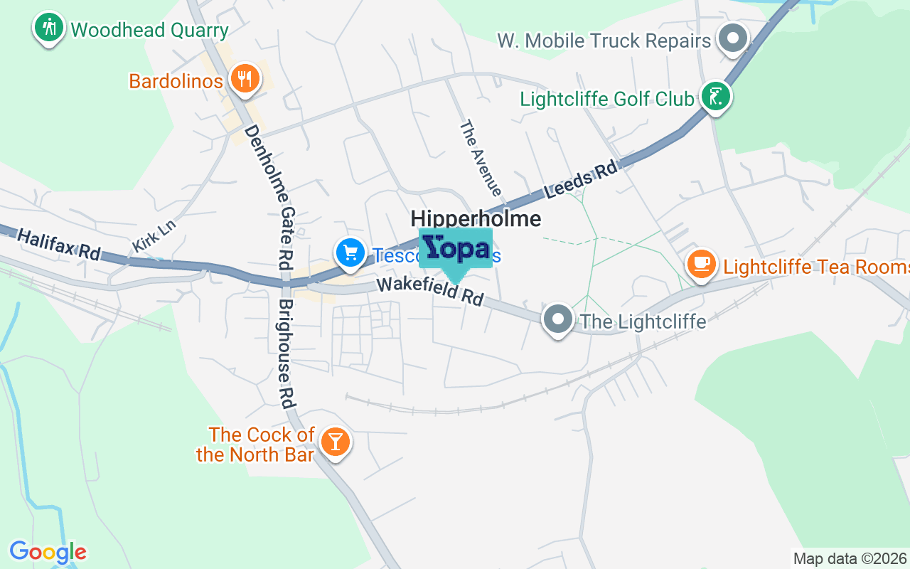 Map showing the location of HX3 8AQ