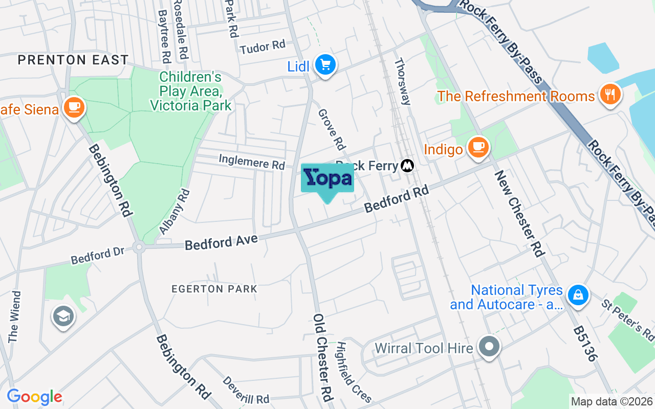 Map showing the location of CH42 2BS
