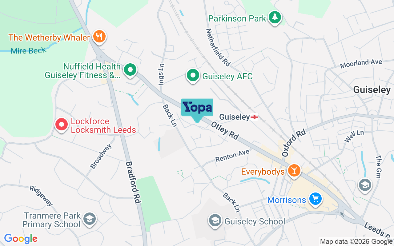 Map showing the location of LS20 8FG