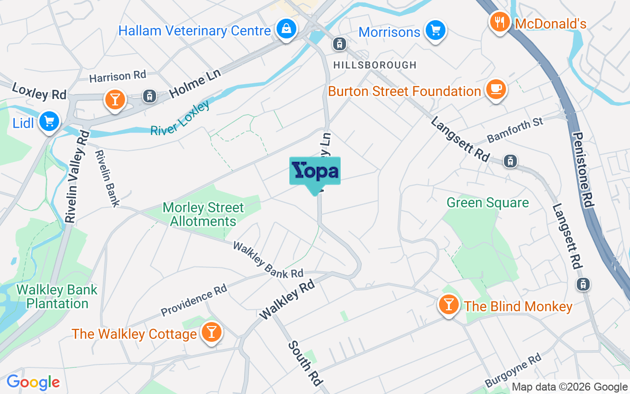 Map showing the location of S6 2NZ
