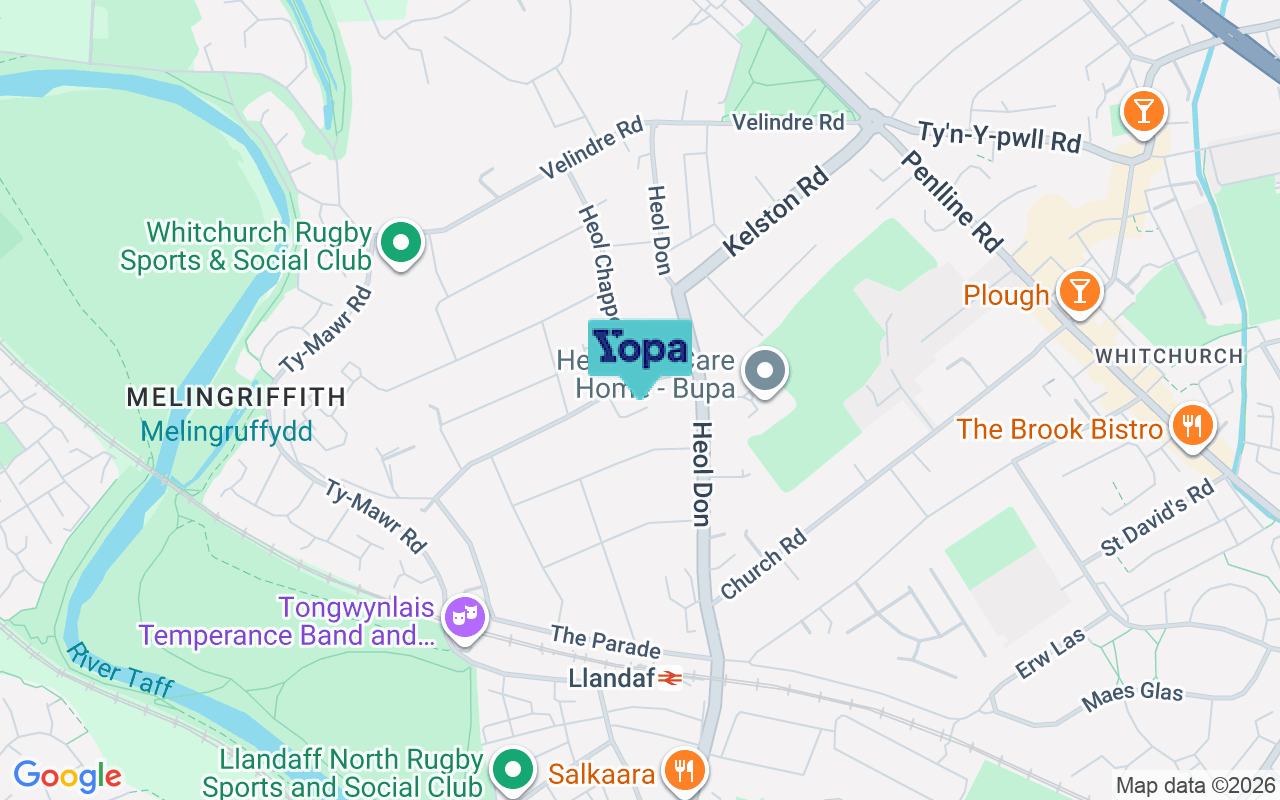 Map showing the location of CF14 2BT