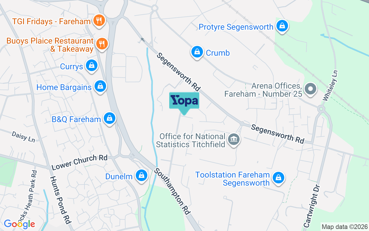 Map showing the location of PO15 5RW