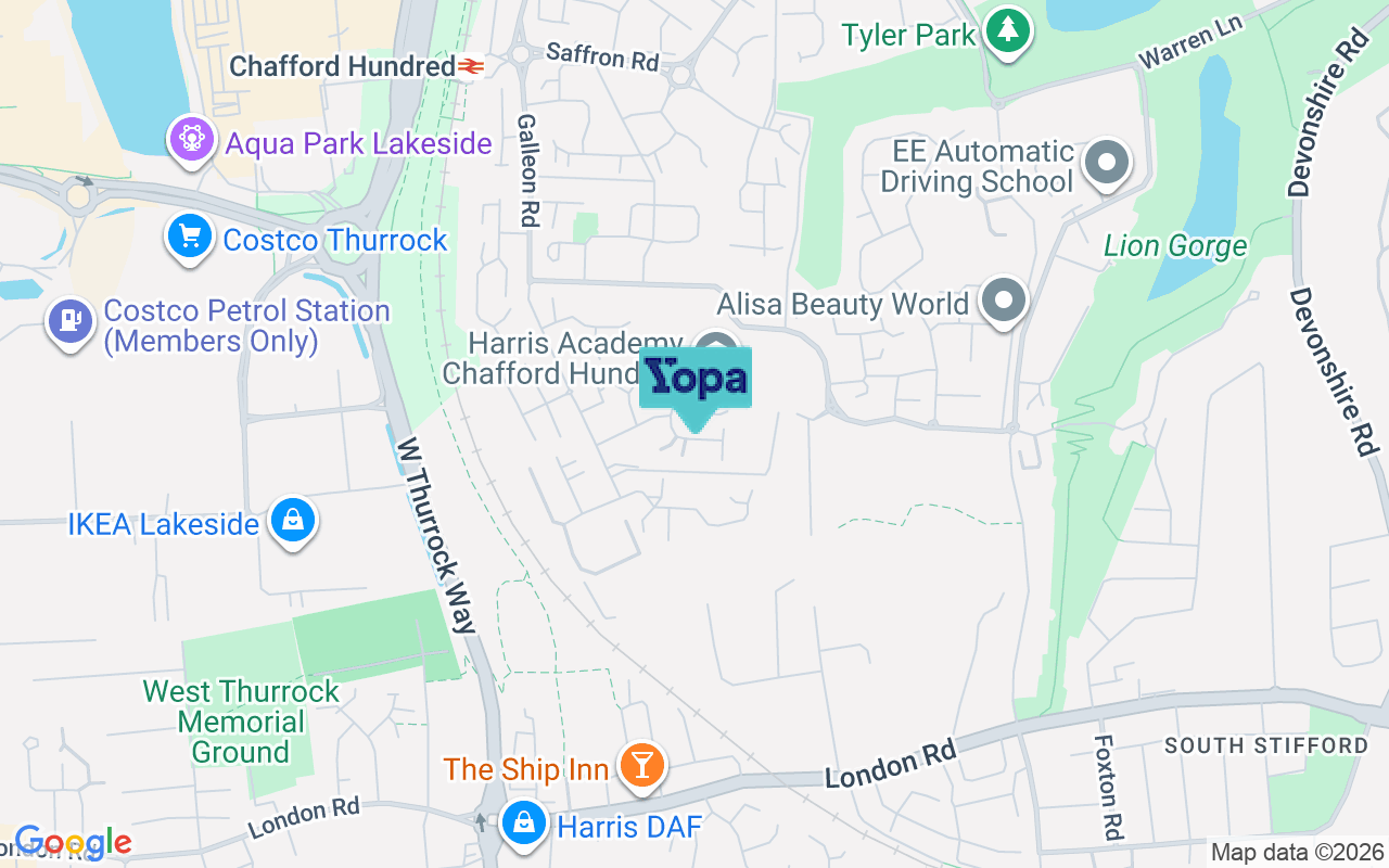 Map showing the location of RM16 6DA