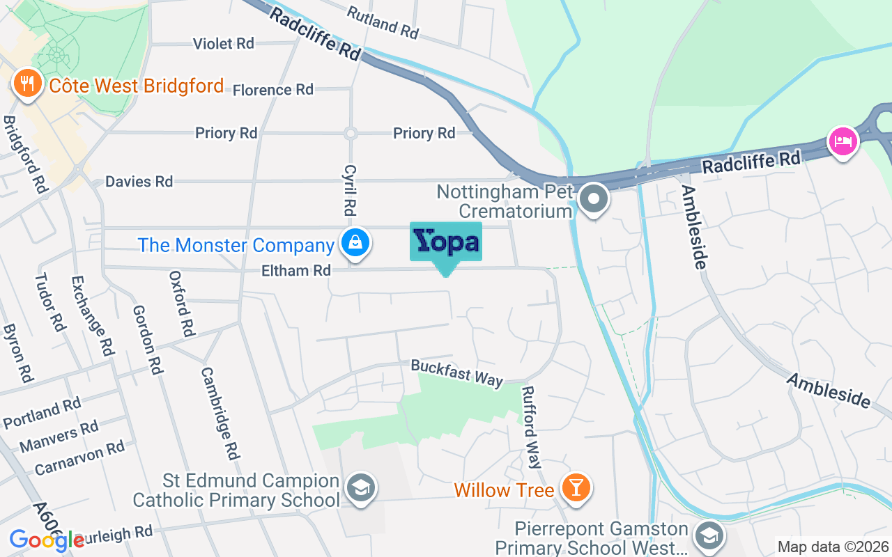 Map showing the location of NG2 5JU