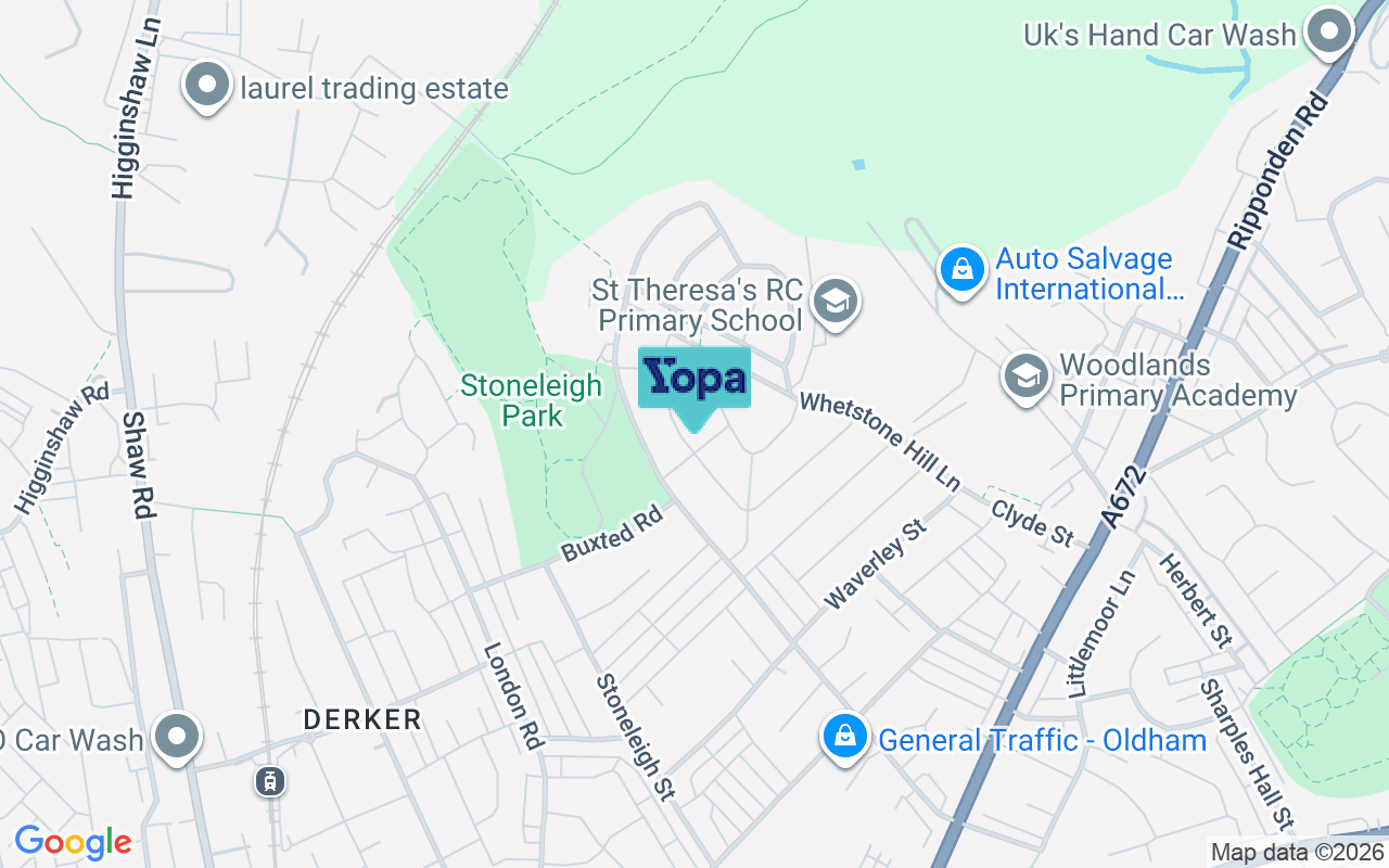 Map showing the location of OL1 4NF