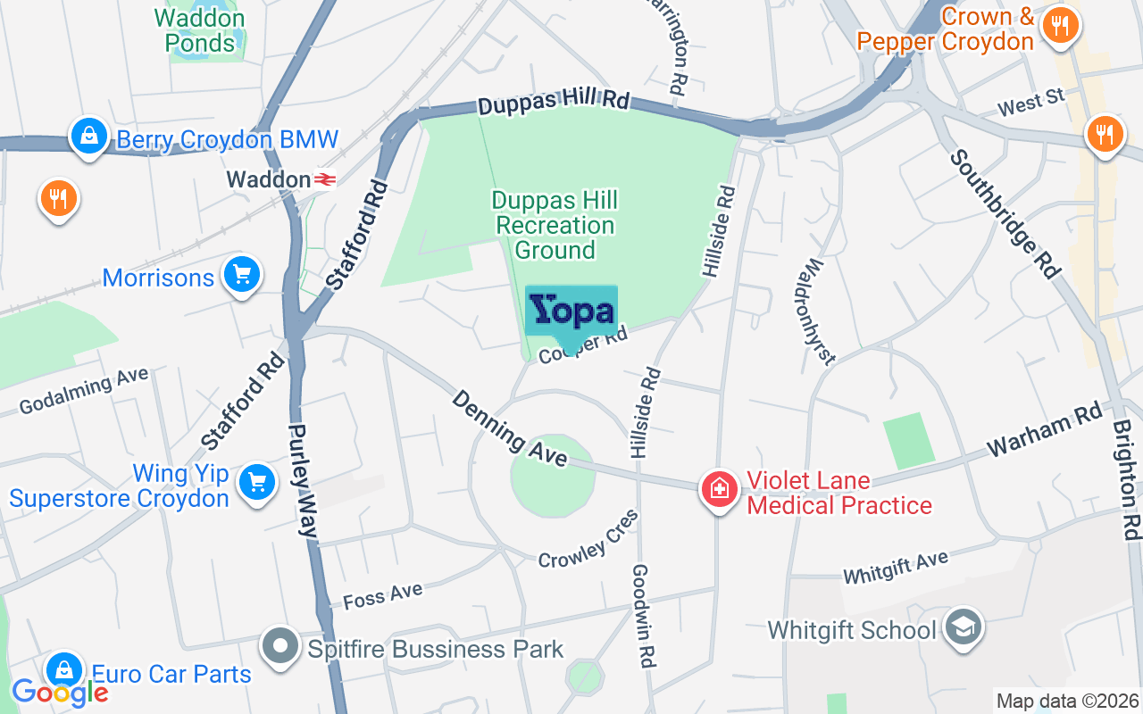 Map showing the location of CR0 4DL