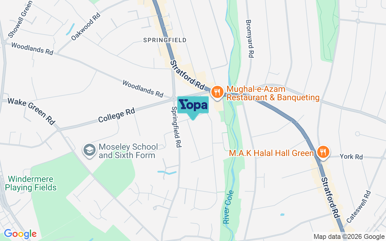 Map showing the location of B13 9NR