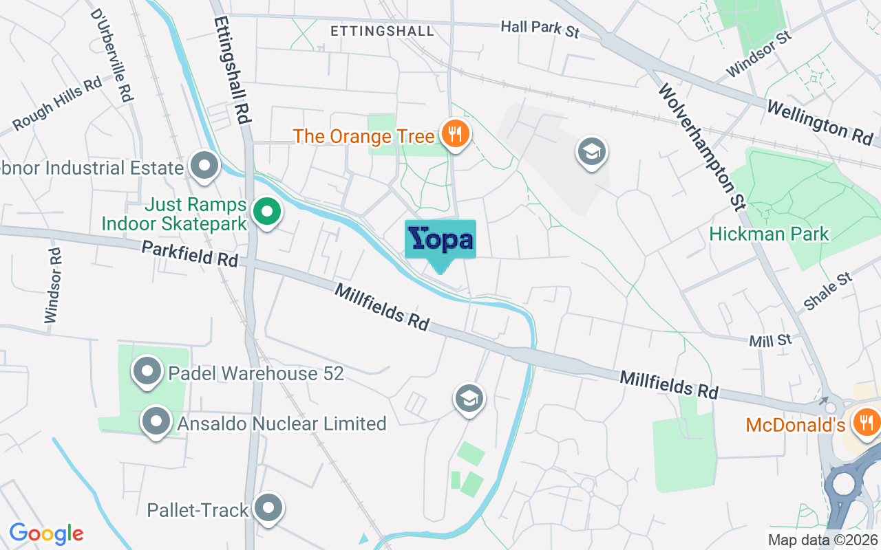 Map showing the location of WV2 2AX