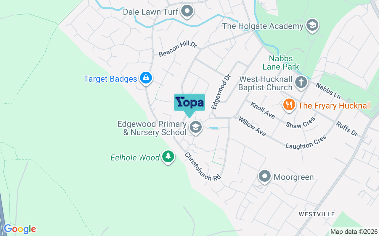 Map showing the location of NG15 6JX