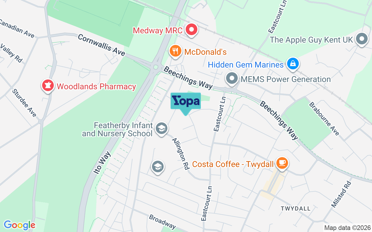 Map showing the location of ME8 6NY