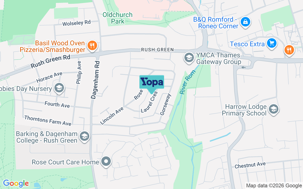 Map showing the location of RM7 0RT