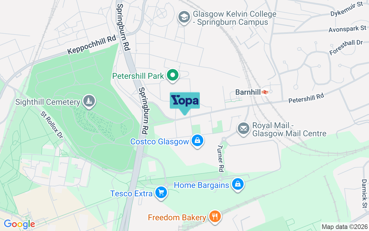 Map showing the location of G21 4RP