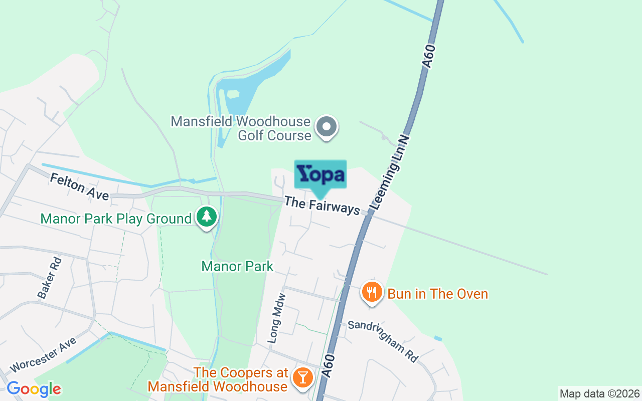 Map showing the location of NG19 9EW