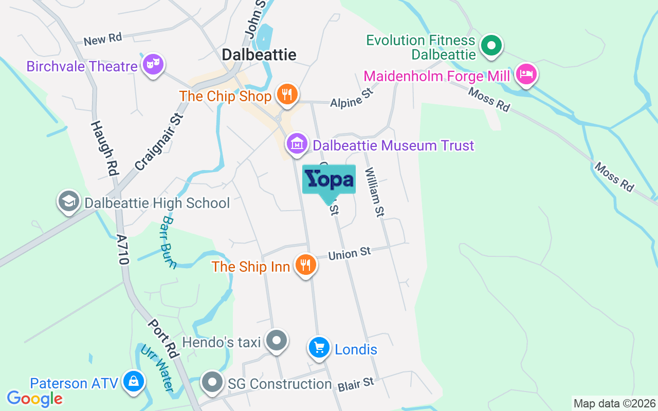 Map showing the location of DG5 4EU