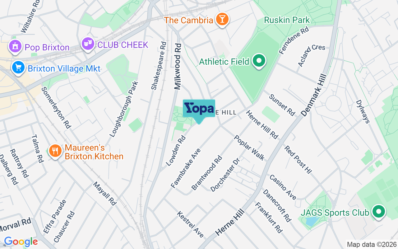 Map showing the location of SE24 0BQ