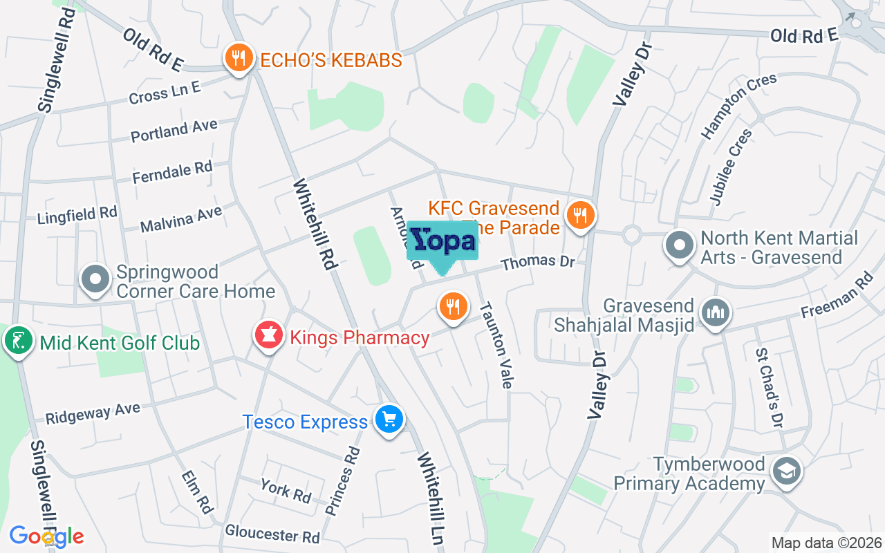 Map showing the location of DA12 5PT
