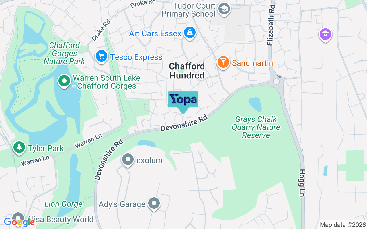 Map showing the location of RM16 6QW