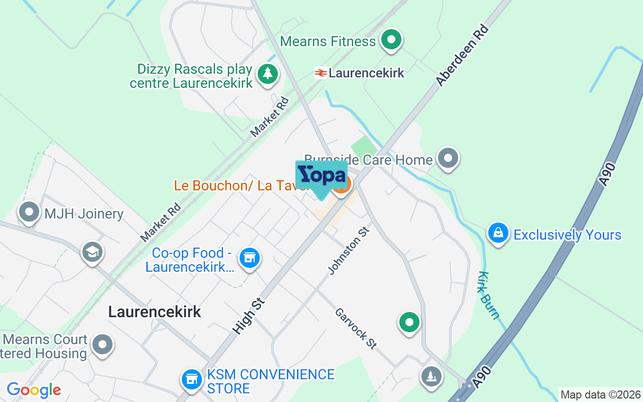 Map showing the location of AB30 1AB