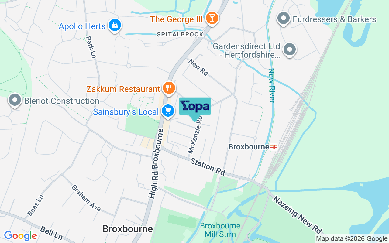 Map showing the location of EN10 7JQ