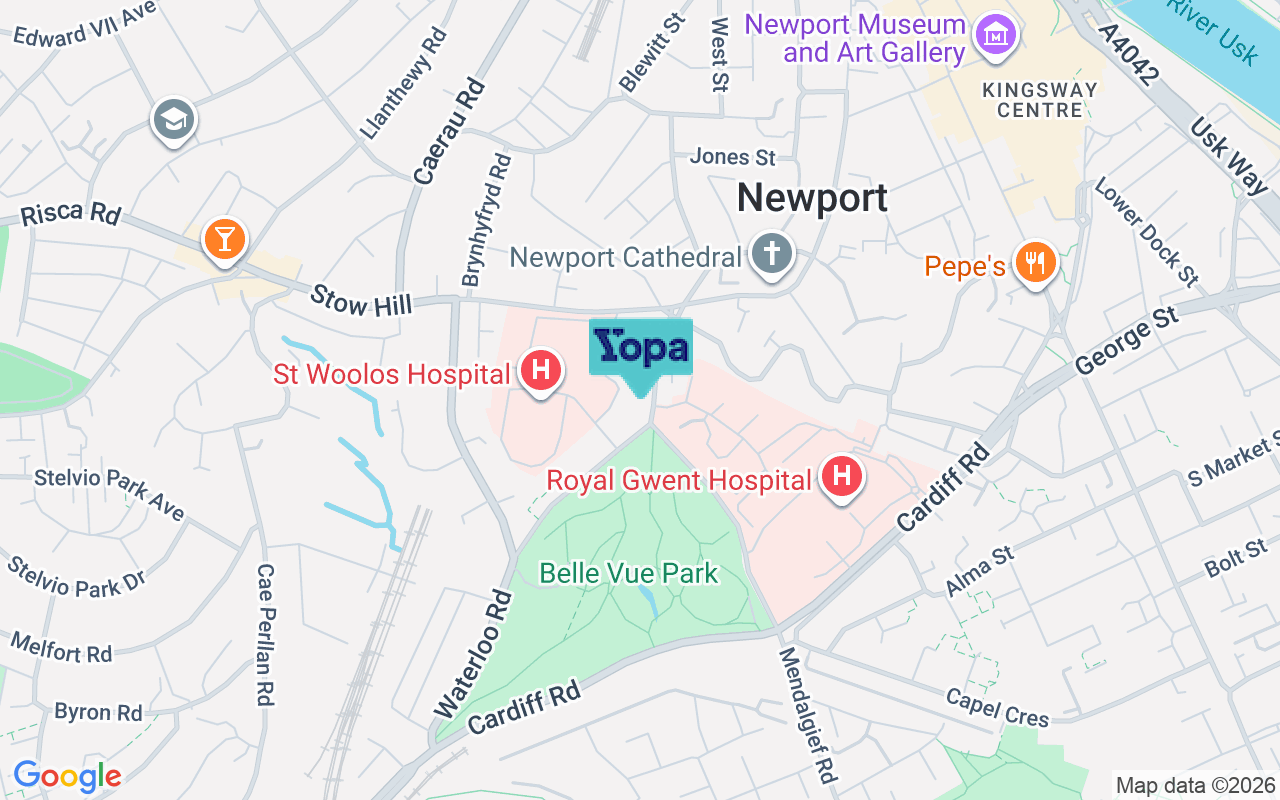 Map showing the location of NP20 4EZ