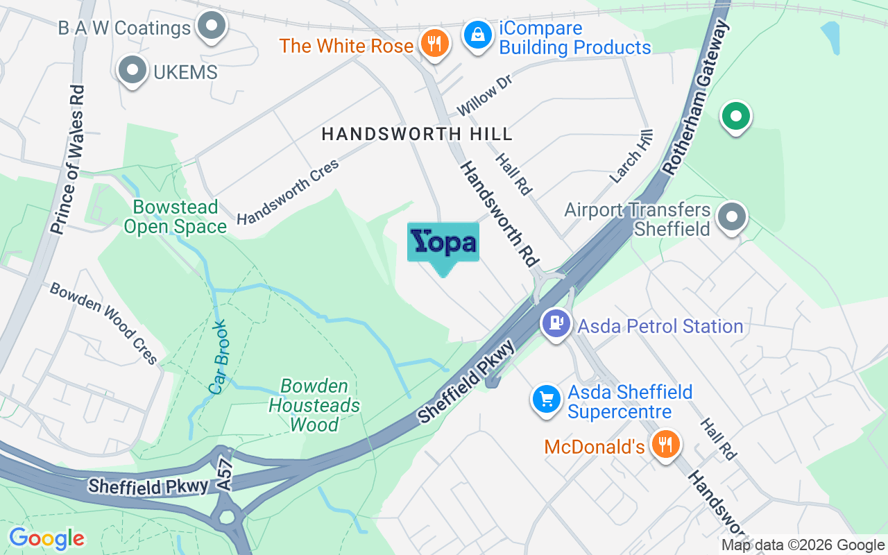 Map showing the location of S9 4BD