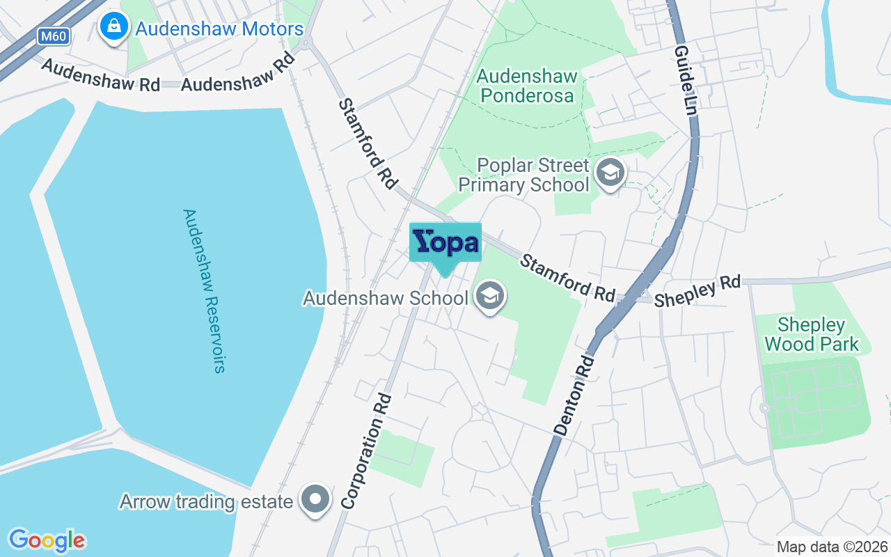 Map showing the location of M34 5LX