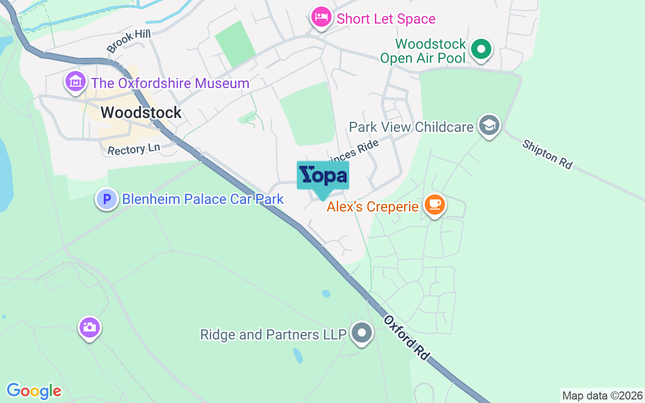 Map showing the location of OX20 1US