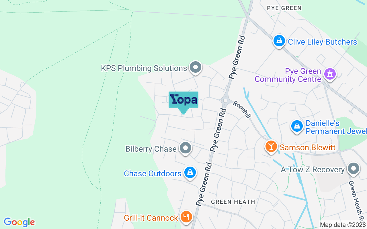 Map showing the location of WS12 4WJ