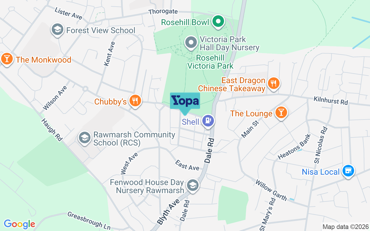 Map showing the location of S62 7BX