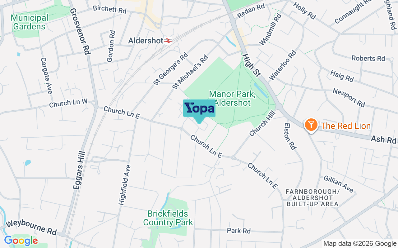 Map showing the location of GU11 3TZ