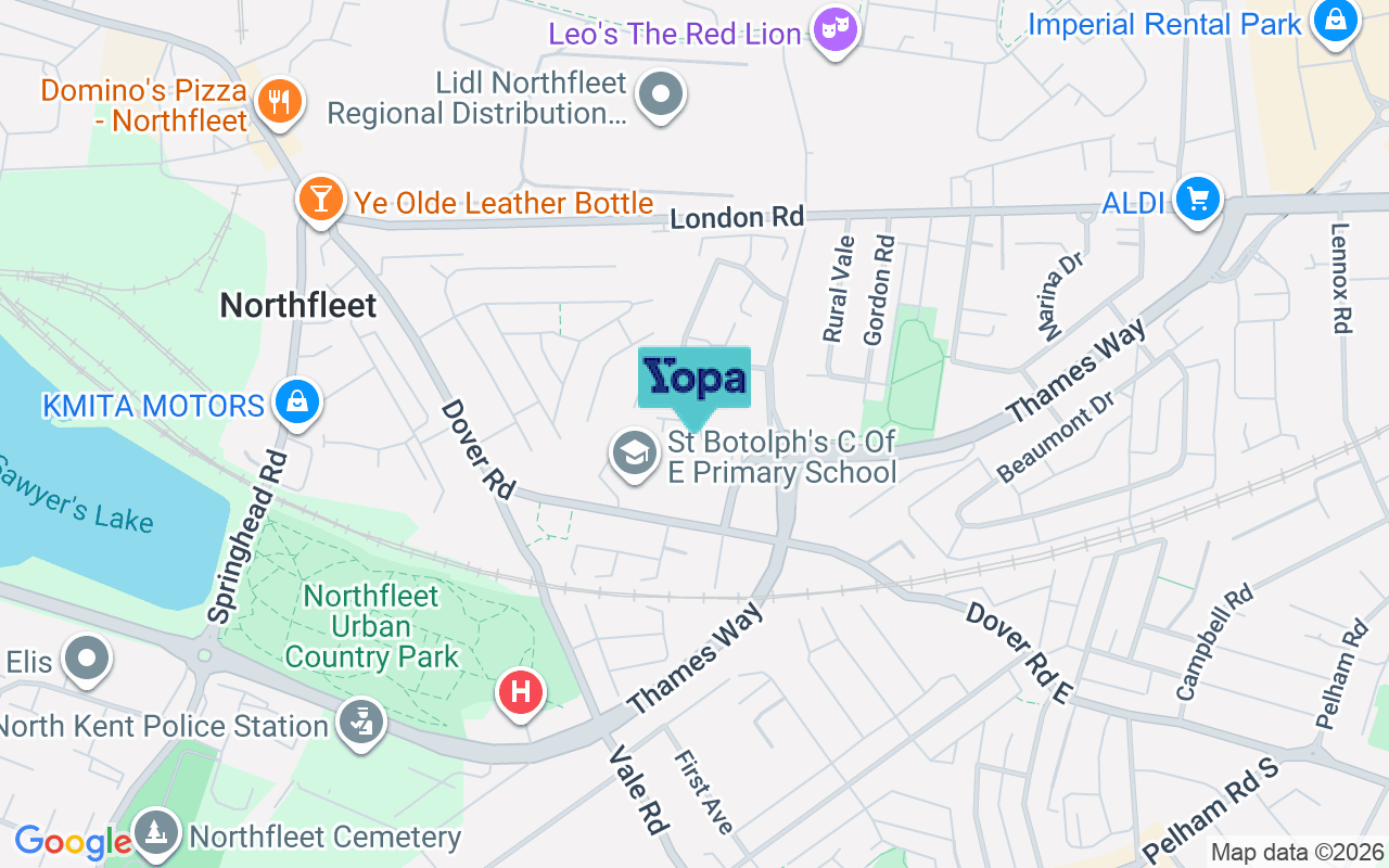 Map showing the location of DA11 9EP